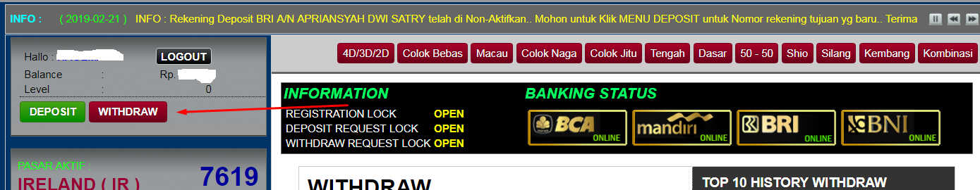 withdraw togel